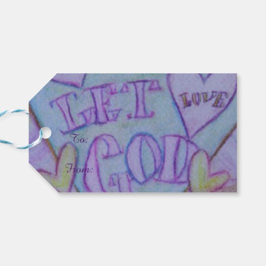 Liebe gelassen, Gott-Engel-Segnungen nach eigenen Geschenkanhänger (Rückseite Horizontal)