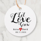 Liebe gelassen Kalligraphie Hochzeit Geschenkanhänger (Vorderseite)