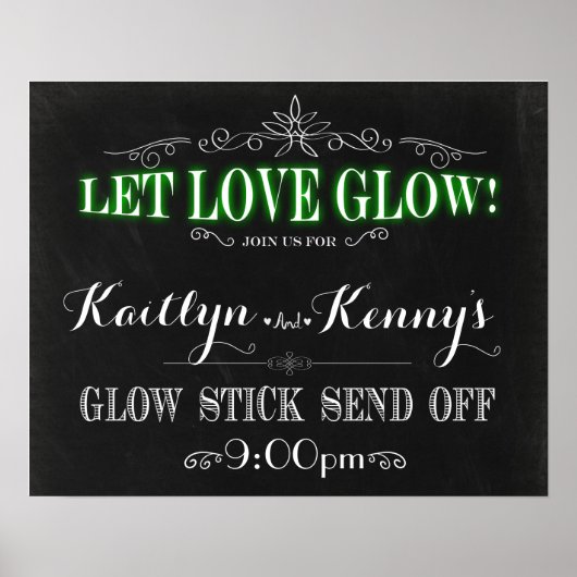 Liebe gelassen leuchten - Glow Stick Send 16x20 Poster (Vorne)