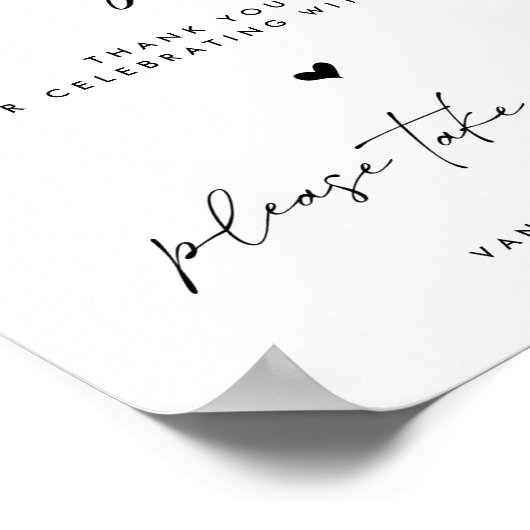 Liebe gelassen Minimalistische Gastgeschenke Hochz Poster (Ecke)