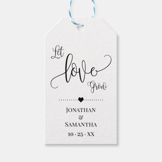 Liebe gelassen Pflanze Geschenk minimalistische Ga Geschenkanhänger (Vorderseite)