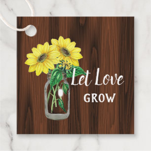 Liebe gelassen Sonnenblume Rustikale Hochzeit Geschenkanhänger