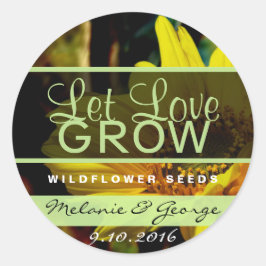 Liebe gelassen Sonnenblumenaufkleber anbauen Runder Aufkleber