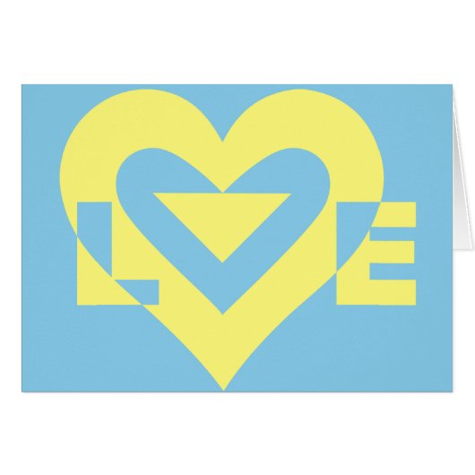 Liebe gelb auf blau (Vorderseite (Horizontal))