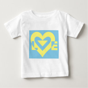 Liebe gelb auf blau baby t-shirt