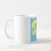 Liebe gelb auf blau kaffeetasse (Links)