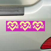 Liebe Gelb auf Lila Autoaufkleber (Auf Auto)