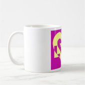 Liebe Gelb auf Lila Kaffeetasse (Links)