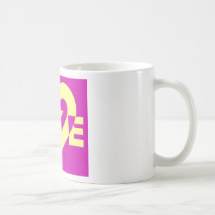 Liebe Gelb auf Lila Kaffeetasse