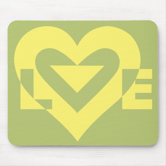 Liebe Gelb auf Sangengrün Mousepad (Vorne)