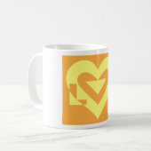 Liebe Gelb in Orange Kaffeetasse (Vorderseite Links)