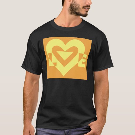 Liebe Gelb in Orange T-Shirt (Vorderseite)