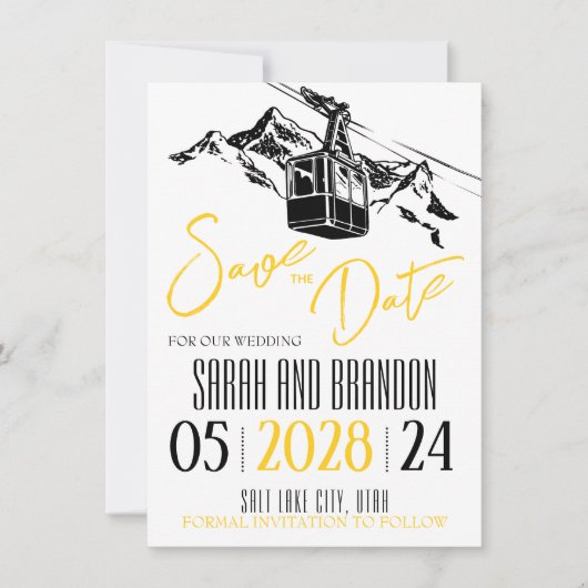Liebe gelb save the date (Vorderseite)