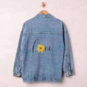 Liebe Gelbe Blume Groovy Handwriting Jeansjacke (Hangar)