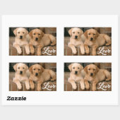 Liebe Gelbes Labrador Retriever Welpen Sticker (Blatt)