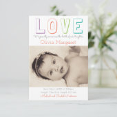 LIEBE Gelbes Quatrefolie - 3 x 5 Geburtsankündigun Ankündigung (Stehend Vorderseite)