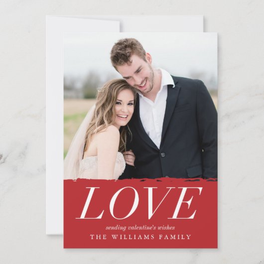 Liebe Gemalt Modernes Foto Valentinstag Karte (Vorderseite)