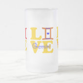 ♊ Liebe Gemini-Zodiac-Mattiert-Bier Mattglas Bierglas (Mittel)