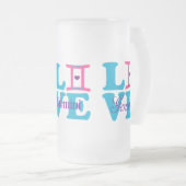 ♊ Liebe Gemini-Zodiac-Mattiert-Bier Mattglas Bierglas (VorderseiteRechts)