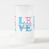 ♊ Liebe Gemini-Zodiac-Mattiert-Bier Mattglas Bierglas (Mittel)