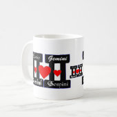 ♊ Liebe Gemini-Zodiac Sign Classic Kaffee Kaffeetasse (Vorderseite Links)