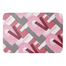 Liebe Geometric Magenta Letter Badematte