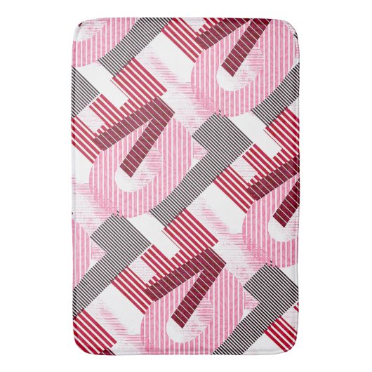 Liebe Geometric Magenta Letter Badematte (Vorderseite Vertikal)