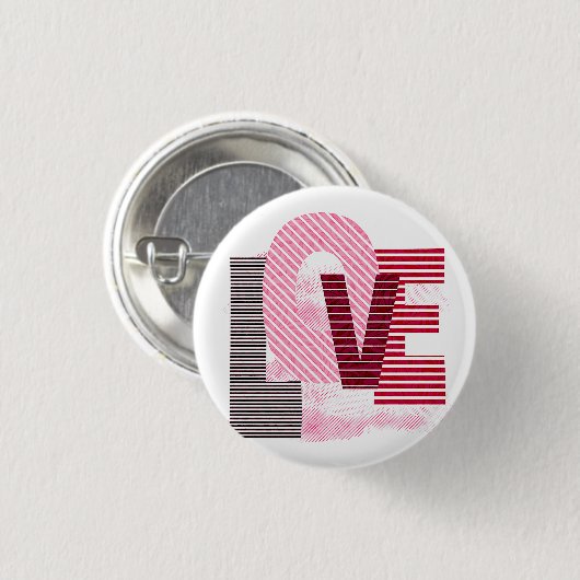 Liebe Geometric Magenta Letter Button (Vorne & Hinten)
