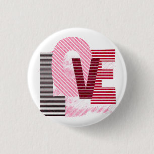 Liebe Geometric Magenta Letter Button