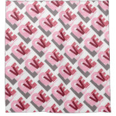 Liebe Geometric Magenta Letter Duschvorhang (Vorderseite)
