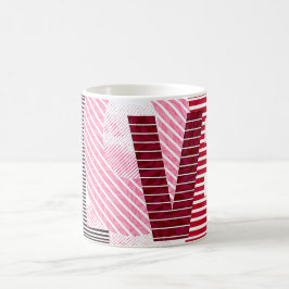 Liebe Geometric Magenta Letter Kaffeetasse