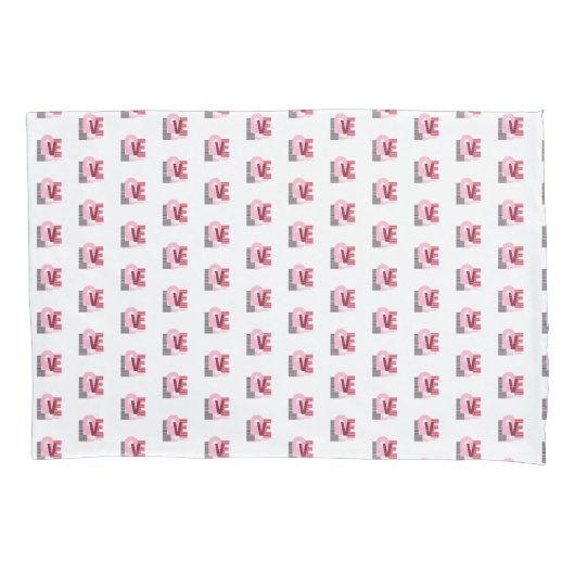 Liebe Geometric Magenta Letter Kissenbezug (Vorderseite)
