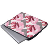 Liebe Geometric Magenta Letter Laptopschutzhülle (Vorne Knopf)