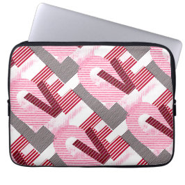 Liebe Geometric Magenta Letter Laptopschutzhülle