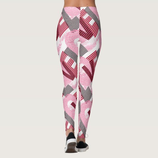 Liebe Geometric Magenta Letter Leggings (Rückseite)