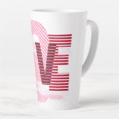 Liebe Geometric Magenta Letter Milchtasse (Rechte Ecke)