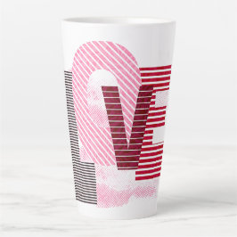 Liebe Geometric Magenta Letter Milchtasse