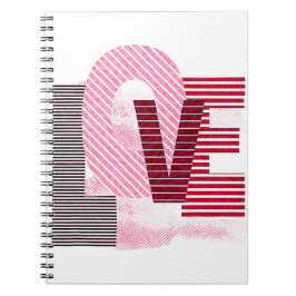 Liebe Geometric Magenta Letter Notizblock