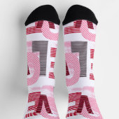 Liebe Geometric Magenta Letter Socken (Oben)