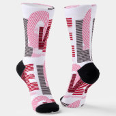 Liebe Geometric Magenta Letter Socken (Gewinkelt)