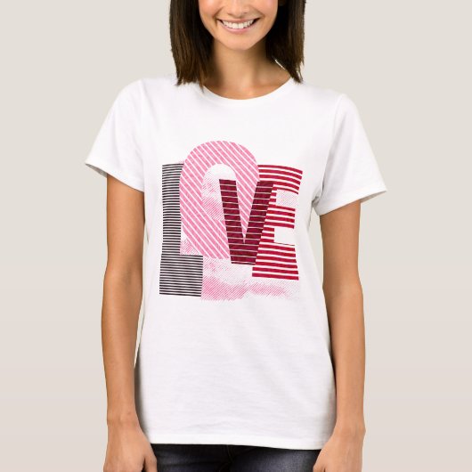 Liebe Geometric Magenta Letter T-Shirt (Vorderseite)
