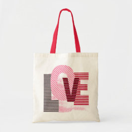 Liebe Geometric Magenta Letter Tragetasche