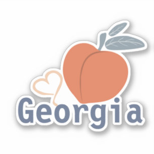 Liebe Georgia Peach Aufkleber