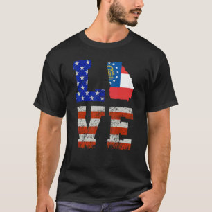Liebe Georgia USA Flagge T-Shirt