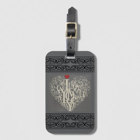 Liebe Gepäckmarke Gepäckanhänger (Vorderseite Vertikal)