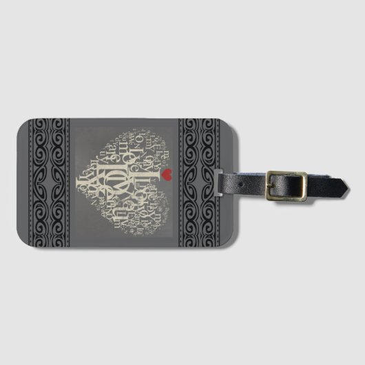 Liebe Gepäckmarke Gepäckanhänger (Vorderseite (Horizontal))