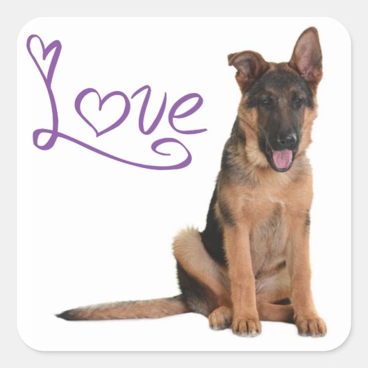 Liebe German Shepherd Puppy Dog Stickers (Vorderseite)