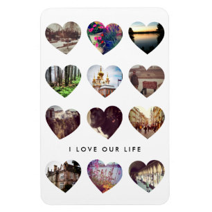 Liebe-Geschenk 12 Foto-Herz-Collagevalentines Magnet