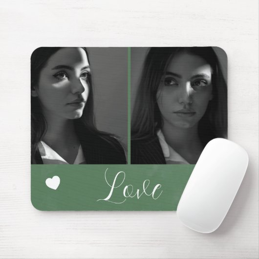 Liebe Geschenk 2 Foto Türkisgrün Mousepad (Mit Mouse)
