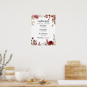 Liebe Geschichte Zeitleiste Hochzeit Herbst Blumen Poster (Küche)